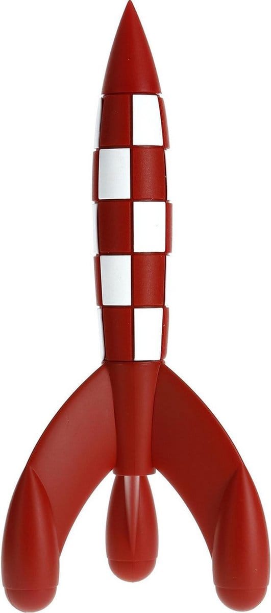 Kuifje - Verzamelobject - De Originele Kuifje Raket- Rood - Wit - 17 cm hoog
