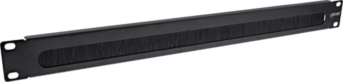 19 inch doorvoerpaneel met borstel | 1U | zwart