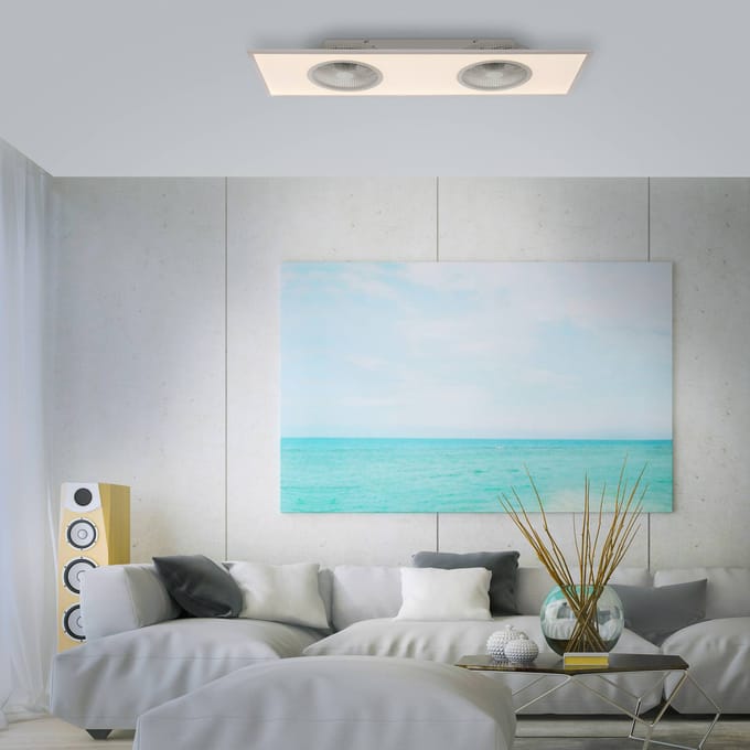 JUST LIGHT. GmbH LED plafondventilator Flat-Air, CCT, wit, 120x40cm