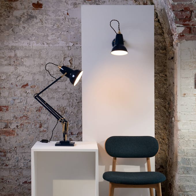 Anglepoise Original 1227 Wandlamp Messing/ Inkt Blauw