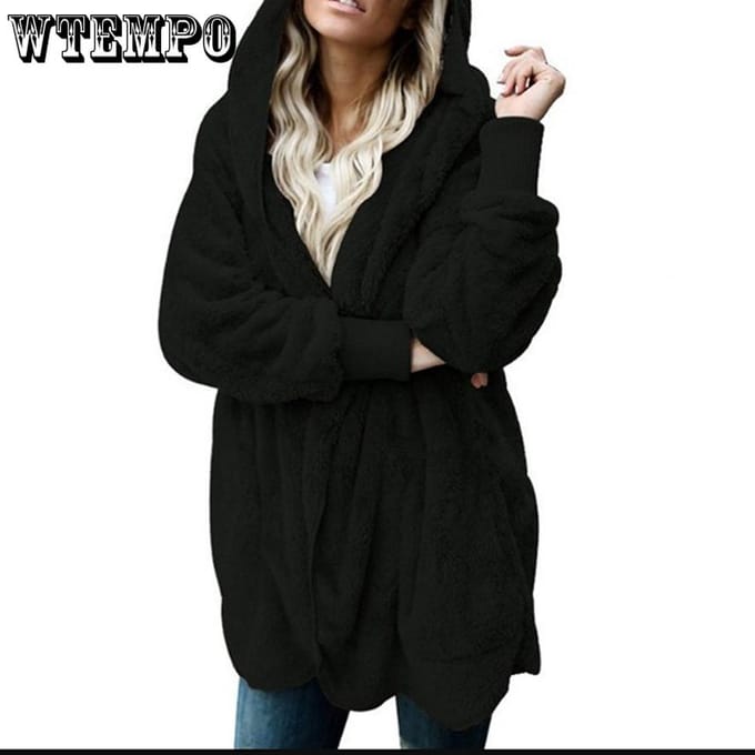 Winter dames pluche warme jas, middellange dubbelzijdige anti-bontjas 5XL wijnrode kleur