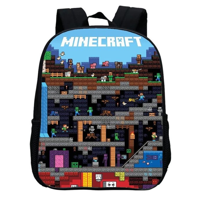 Bedrukte Kleuterschooltas, Cartoon Minecraft 12-Inch Rugzak, Licht En Casual 12inch backpack