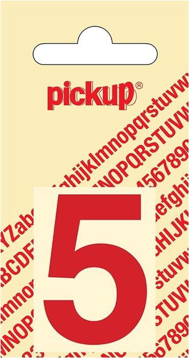 Pickup plakcijfer Helvetica 40 mm - rood 5