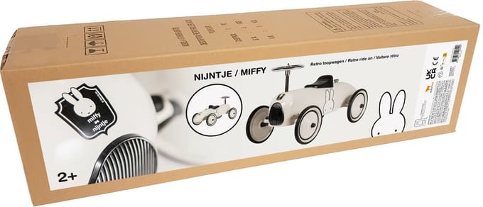 Nijntje Retro Loopauto Wit/Zwart
