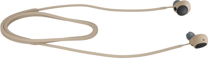 kwmobile Strap Compatible with Sony WF-C700N - Silicone Cord Holder for Wireless Earphones - Beige