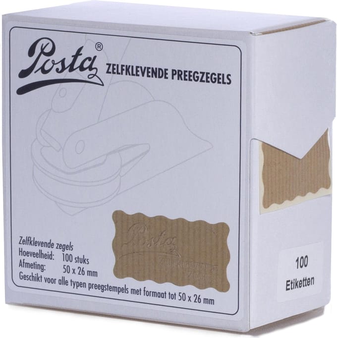 Zegeletiketten | Lichtbruin | 50x26mm | Geschubd