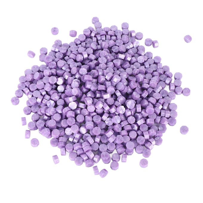 Perles de cire à cacheter Couleur pure Inodore Sans fumée Portable Sèche rapidement Perles pour tampon de cire pour enveloppe violet