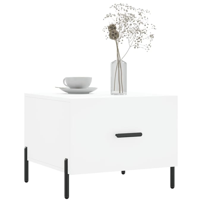 vidaXL - Salontafel - 50x50x40 - cm - bewerkt - hout - wit