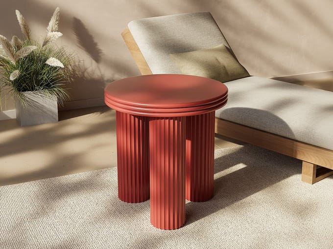 Vente-unique Metalen bijzettafel - H36 cm - Terracotta - RAVOKA