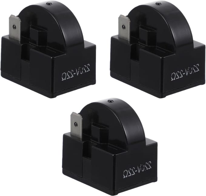 Koelkast Starter Relais - Compressor Onderdeel - Koeling Herstellen - Directe Vervanging - 3 Stuks - Zwart