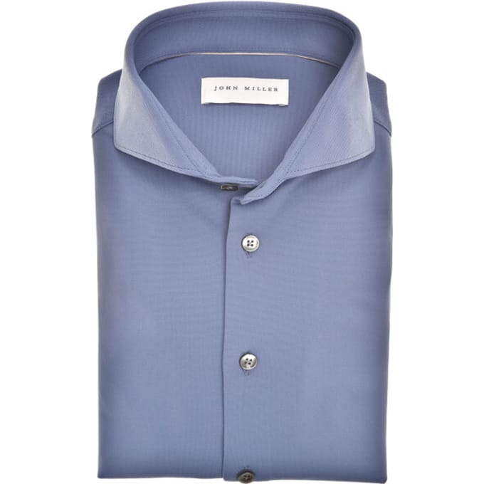 John Miller  Lange Mouw Overhemden Blauw 5142460