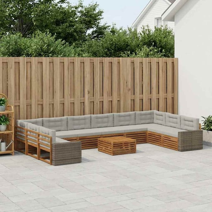 vidaXL - Sofa-Sets - 11 - st - Massief - Acacia - Hout