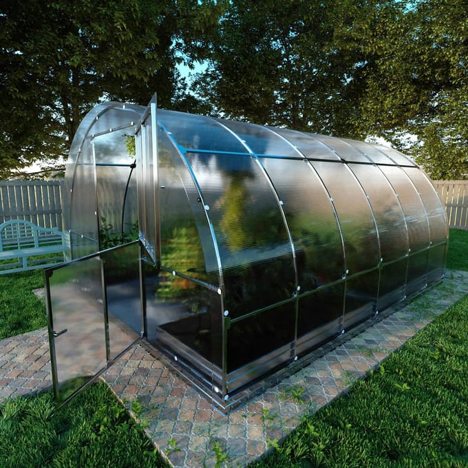 KLASIKA TUBE Tuinkas - 3 x 4 m (12 m²) - 4 mm Dikte - Kweekkas - Polycarbonaat afdekking