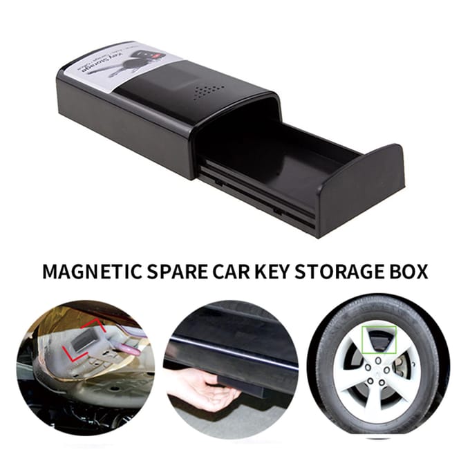 Magnetische sleutelkast Verberg sleutelhouder met sterke magneet AntiLost Verborgen noodsleutelkast voor auto zwart