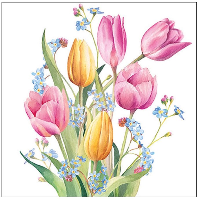 Ambiente Servetten Tulips Bouquet 33cm