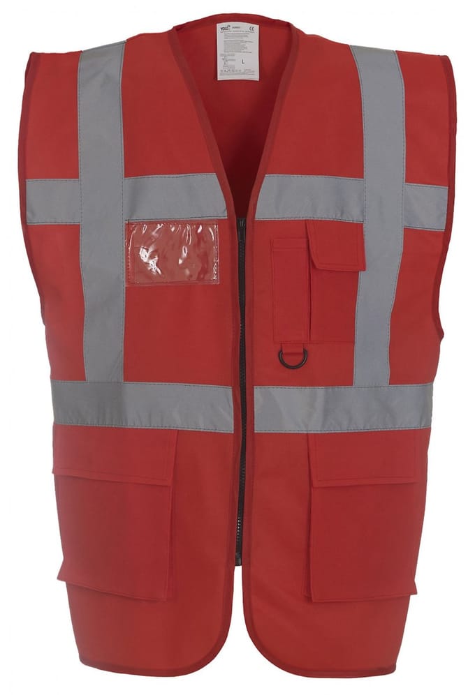 Executive veiligheidshesje met rits, maat XL Rood