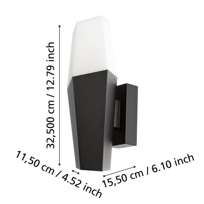 EGLO Buitenwandlamp Farindola in zwart/wit