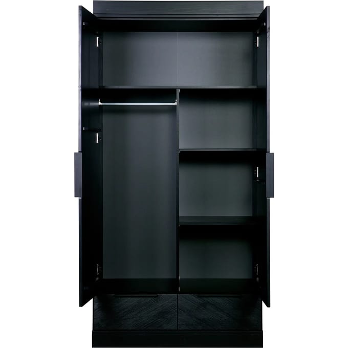 WOOOD Connect kast legplanken 2-Deurs Met Lade - Melamine - Zwart