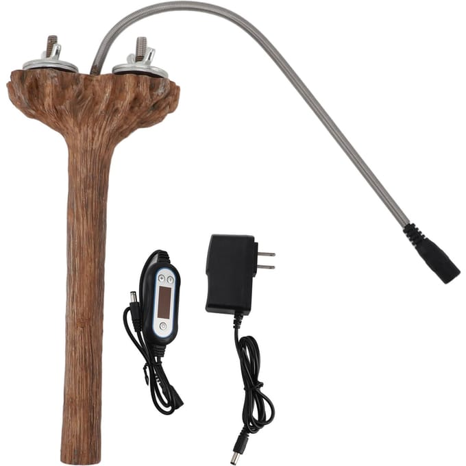 Verwarmde Vogelstok 5W Vogelverwarmer Vogelstok Standaard Verwarmer voor Afrikaanse Grijze Parkieten Valkparkieten brown
