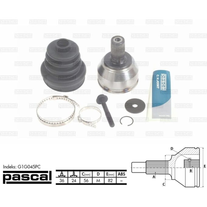 Homokineet reparatie set, aandrijfas PASCAL G1G045PC