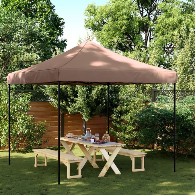 vidaXL - Partytent - inklapbaar - pop-up - 292x292x315 - cm - bruin