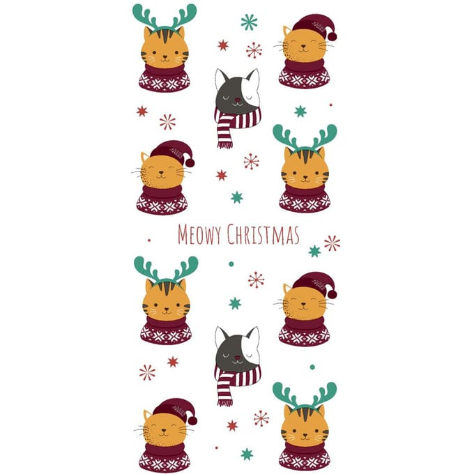 Papieren zakdoekjes "Meowy Xmas"