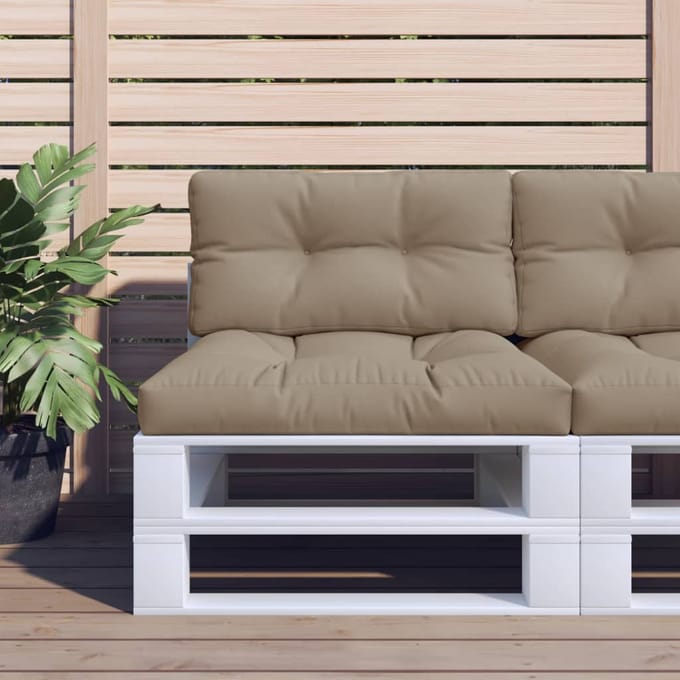 vidaXL - Palletkussens - 2 - st - stof - taupe