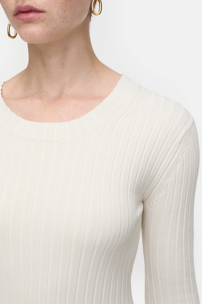 Closed Crew Neck Long Sleeve Knits Raw Silk Größe: XL | Longsleeves Outlet | Damen