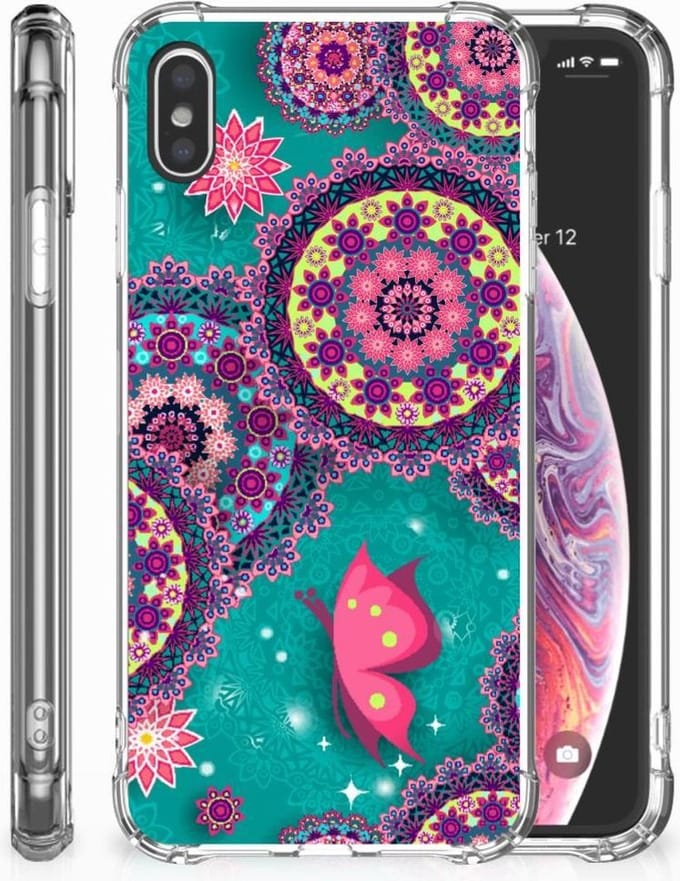Apple iPhone Xs Max Back Cover Cirkels en Vlinders