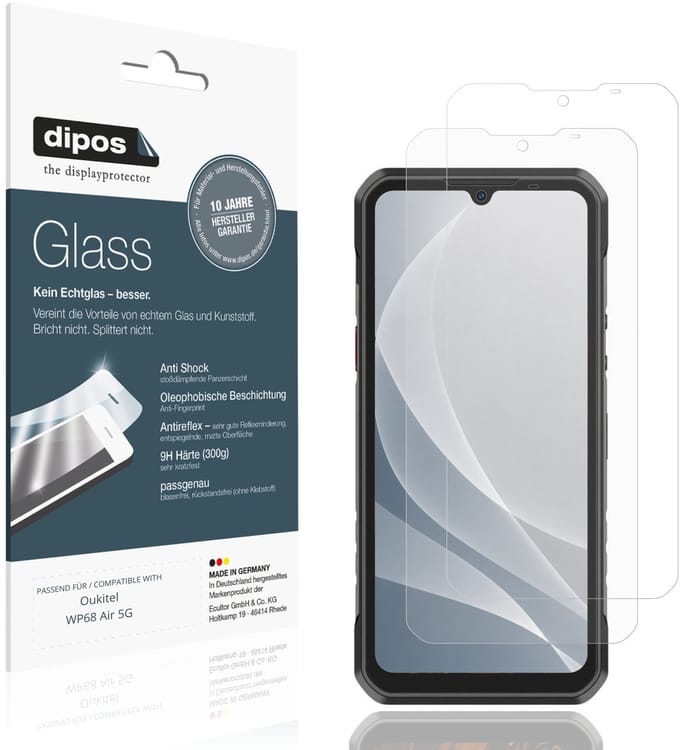 dipos – 2x Matte Pantserfolie geschikt voor Oukitel WP68 Air 5G | 9H Screenprotector