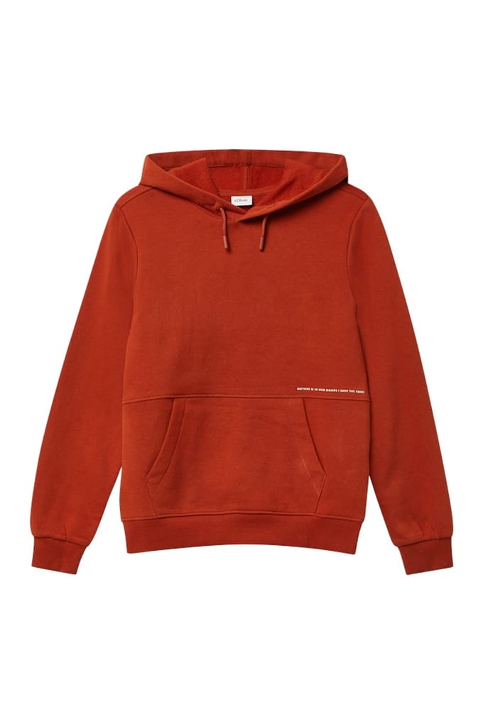 Sweatshirt met capuchon met kleine bedrukking en geborstelde binnenkant kind s.Oliver