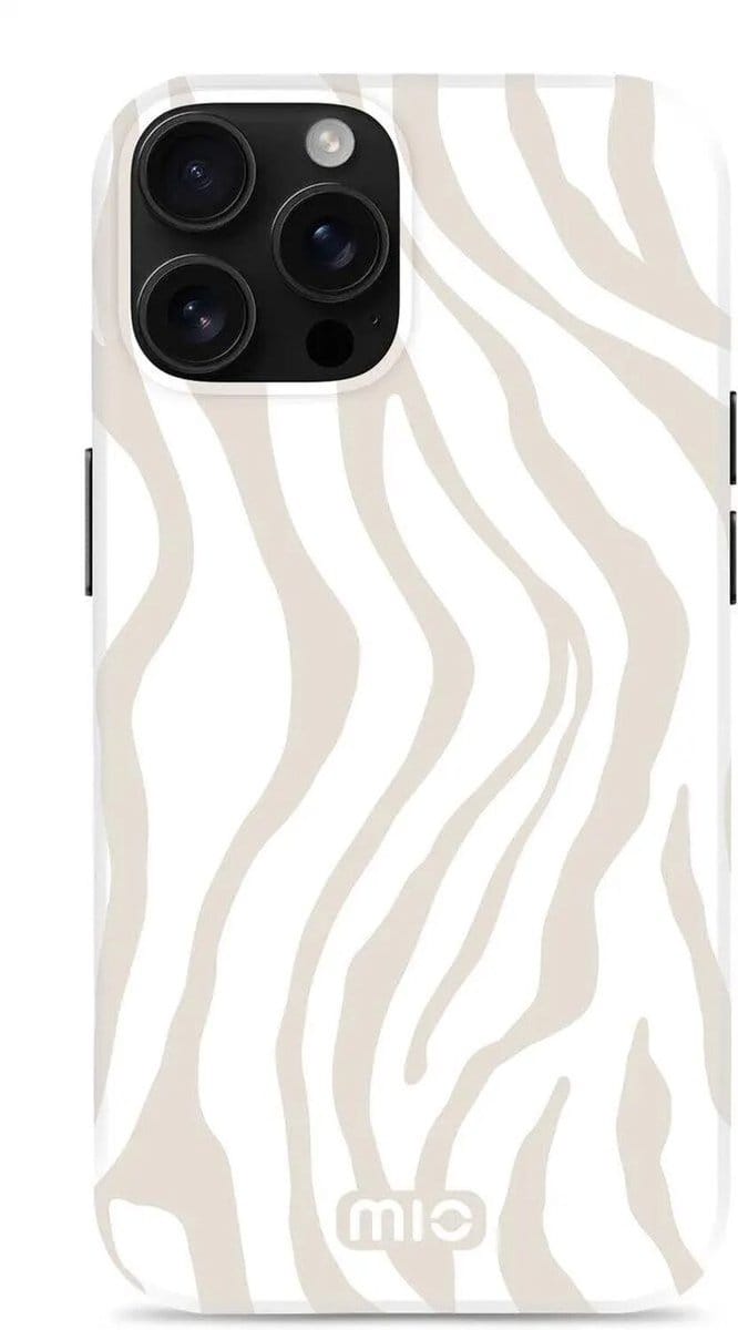 MIO by Mobilize Hoesje | Geschikt voor Apple iPhone 16 Pro Max | Compatibel met MagSafe / Qi2 | Hard Shell Back Cover | Sandy Zebra