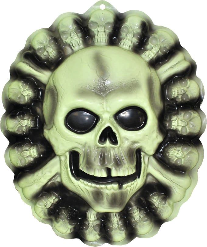 Wanddecoratie Halloween thema party doodshoofd 48 cm - Horror feestartikelen/versiering