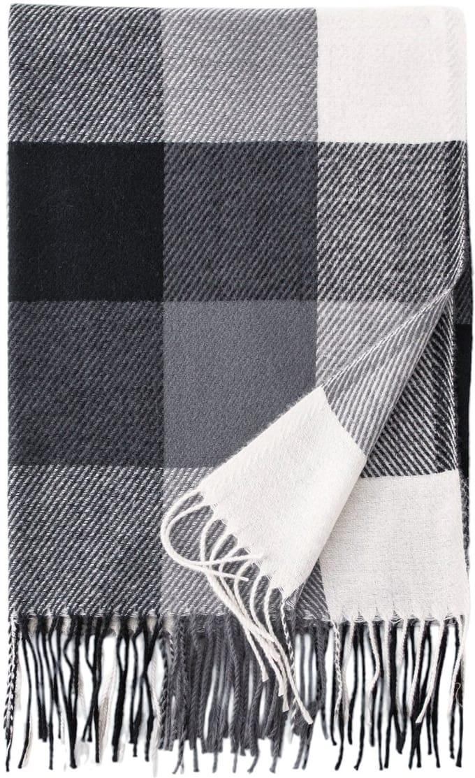 Sjaal Ruit/Checker - Zwart | 195 x 65 cm | Polyester | Fashion Favorite