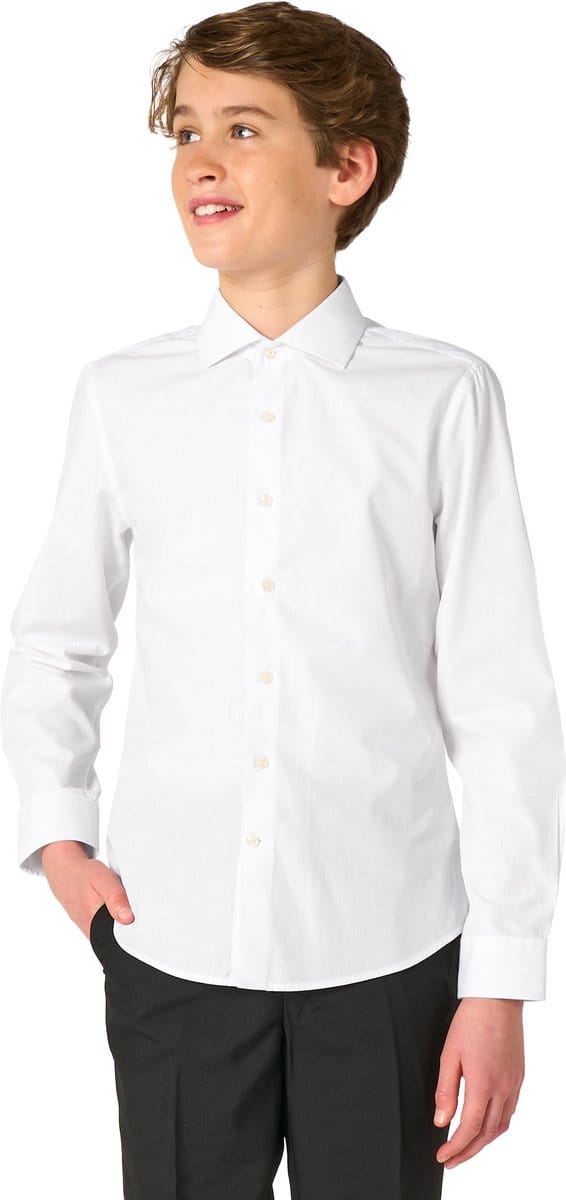 OppoSuits White Knight - Jongens Overhemd - Wit - Feest - Maat 146/152