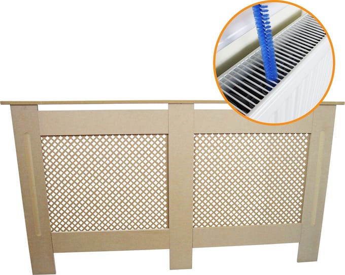 Radiatoromkasting mdf - onbewerkt - 1515x188x820mm - gratis borstel
