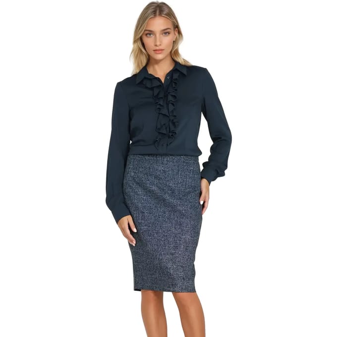 Vrouwelijke viscose blouse met volant Nife