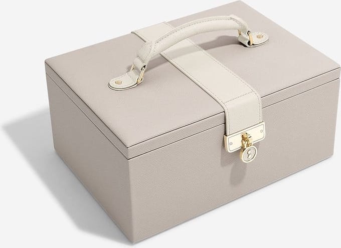 STACKERS TAUPE - Luxe juwelendoos - juwelenkistje - sieradendoos - spiegel