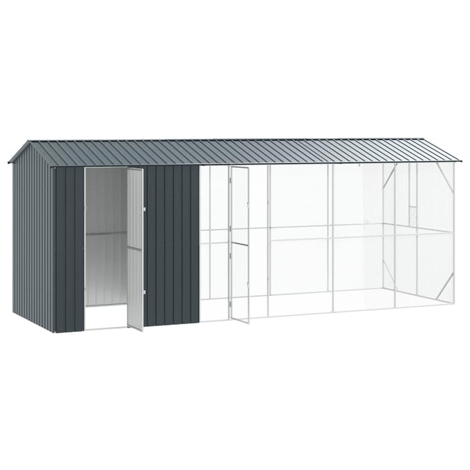 Cage à Oiseaux Anthracite 645 x 208 x 247 cm Acier Galvanisé