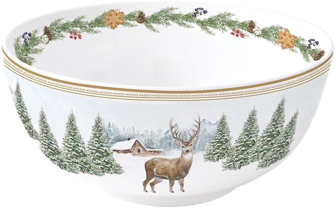 Dekoratief | Bowl 'White Forest', porselein, 15x15cm | A256034