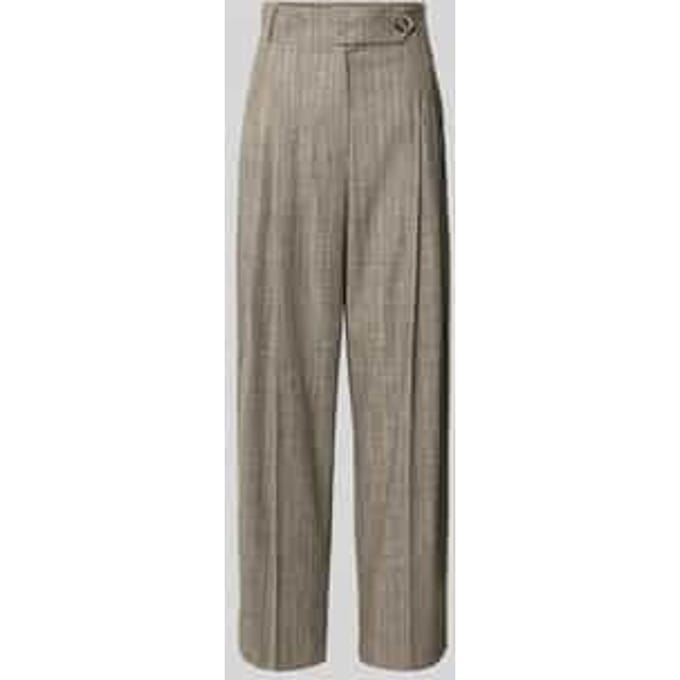Wide fit stoffen broek van viscosemix met bandplooi, model 'Massimo'