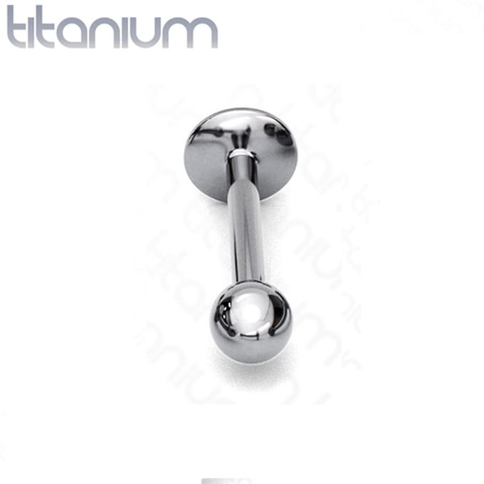 Piercing titanium stud basis extern schroefdraad 1.2x10x3 - zilver - LMPiercings