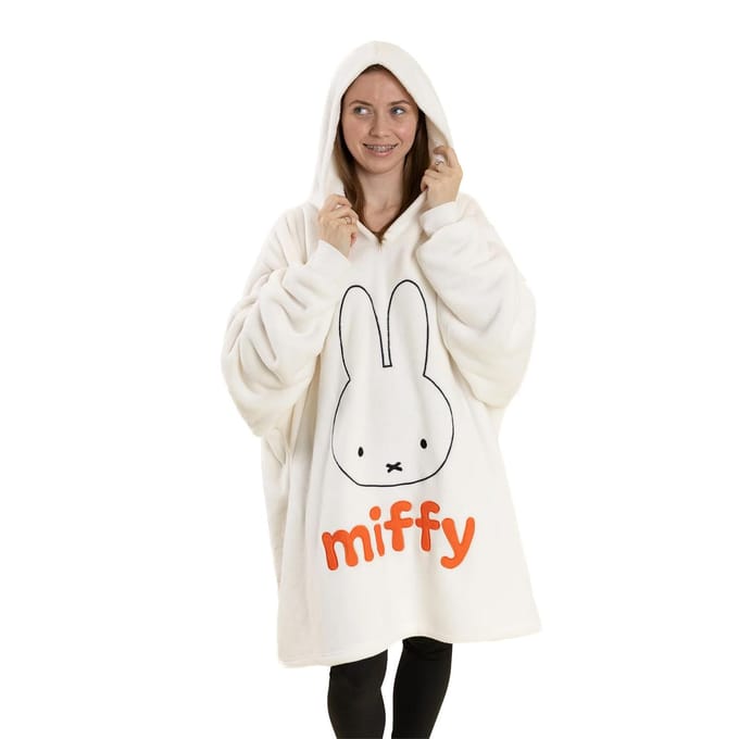 Miffy Dames Face Deken Hoodie One Size wit