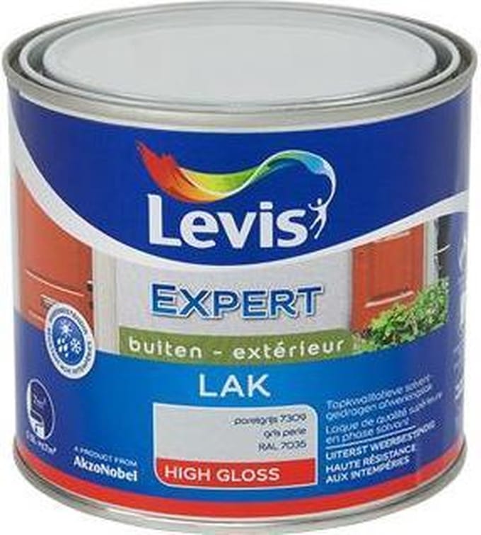 Levis lak 'Expert' buiten parelgrijs hoogglans 500 ml
