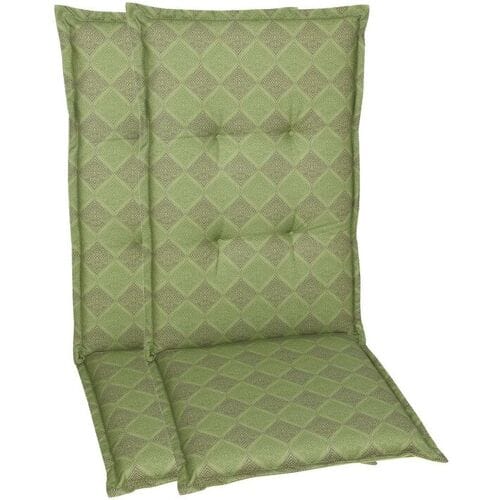 GO-DE TEXTIL Tuinkussen (Stoelkussens voor stoelen met een lange rugleuning, Groen)
