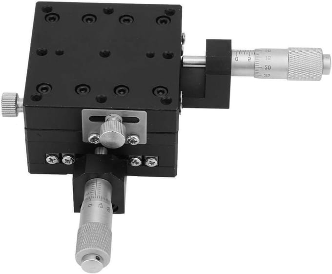 Lineaire Tafel - XY Geleiderail - Precisie Positionering - Micrometer Instelling - 60x60mm Platform - Zwart