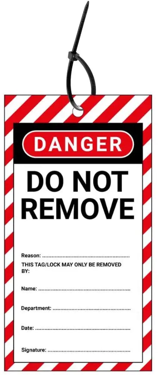 LOTO tags do not remove EN - 10 stuks - inclusief tiewraps