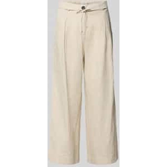 Linnen broek met strikceintuur