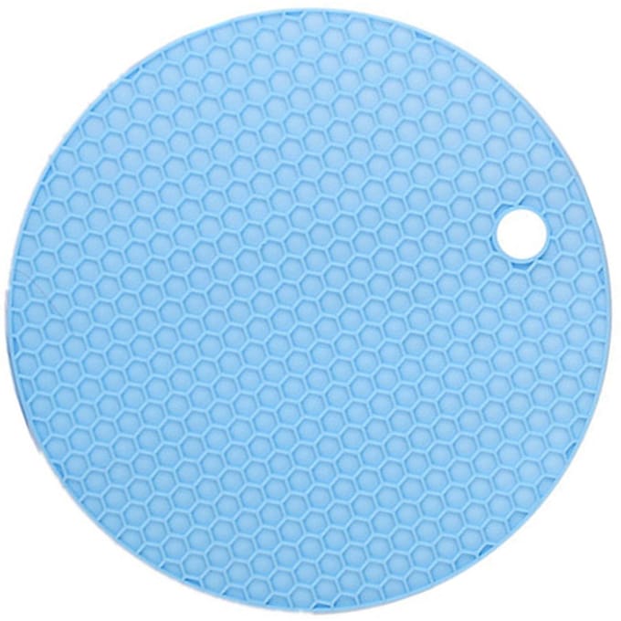 Napperon Isolant Thermique en Silicone Antidérapant Multifonctionnel Rond pour Plat de Repas pour Pot Plat white