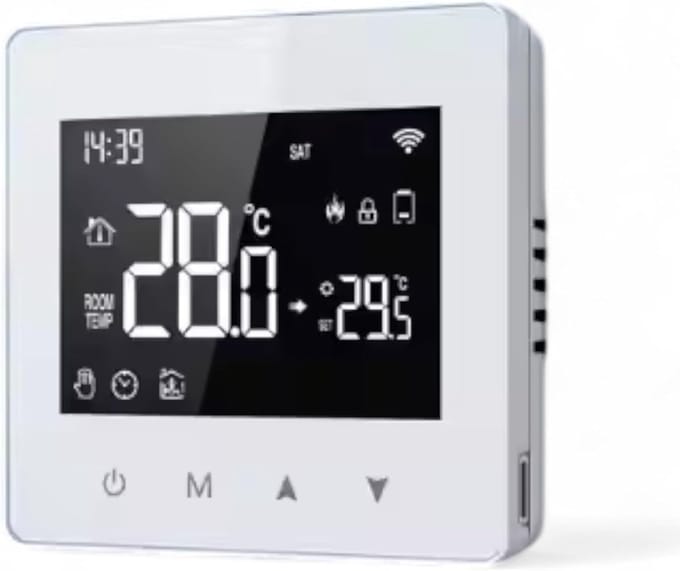 Thermostaat voor cv - Draadloos met Wifi - Met App - Wit